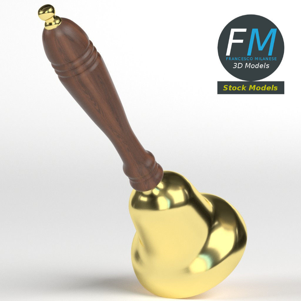 School handbell 3D model_4