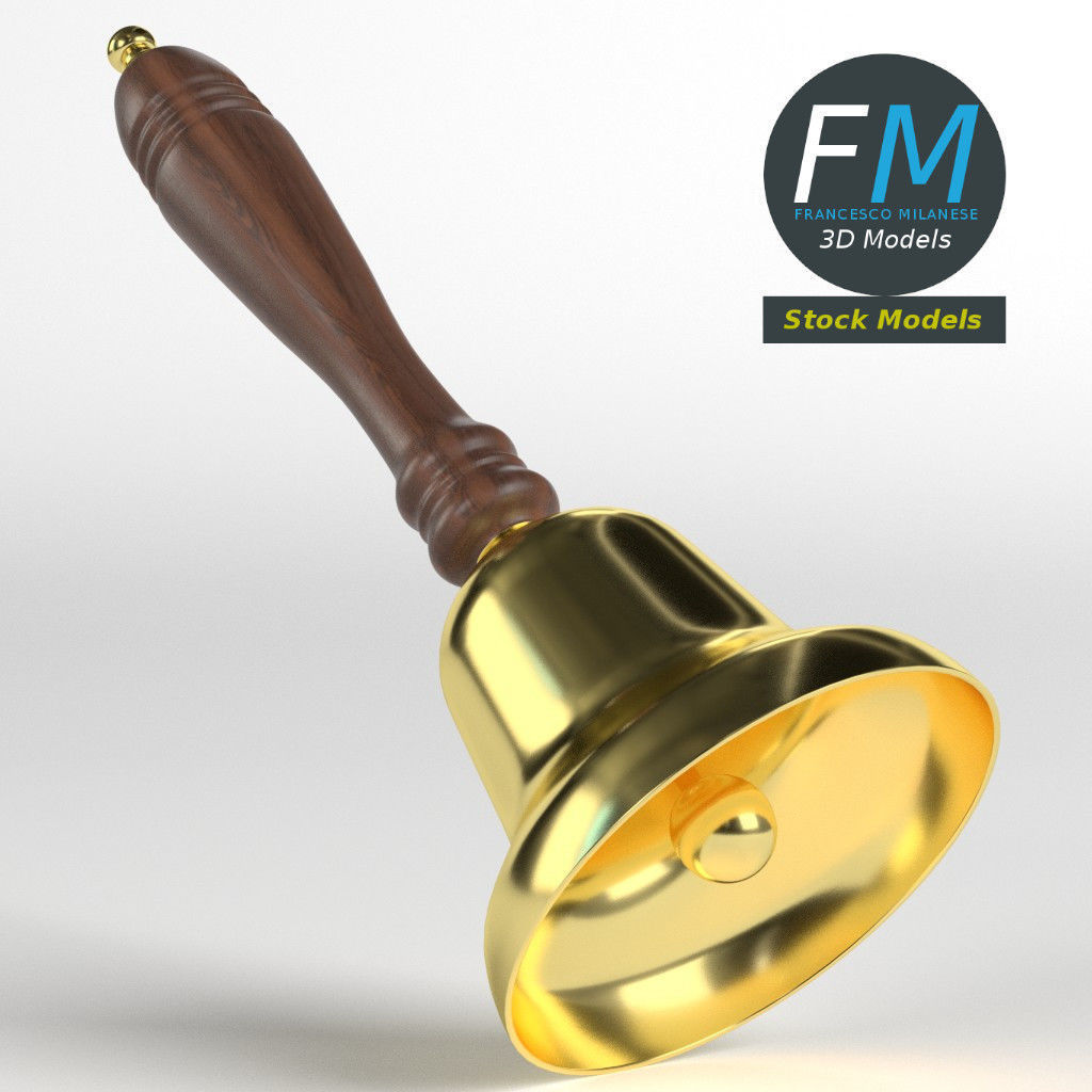 School handbell 3D model_3