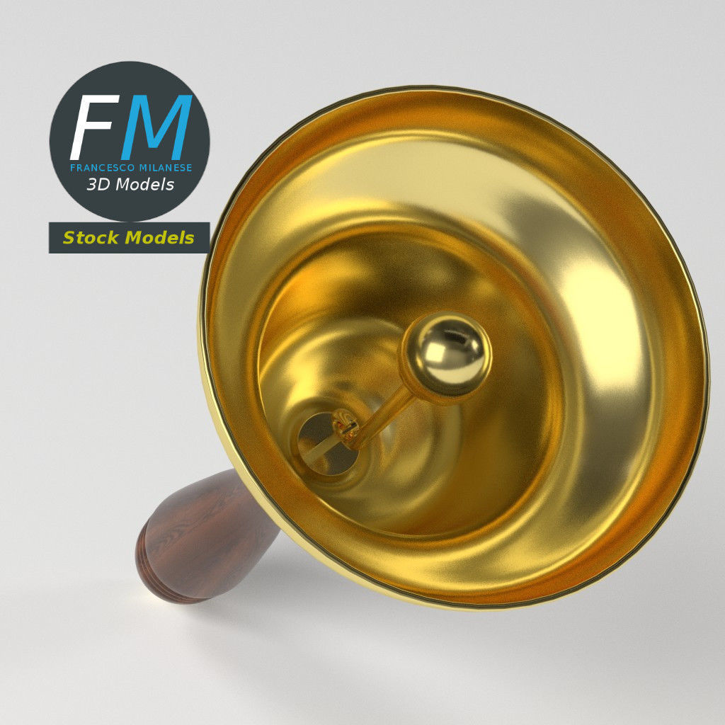 School handbell 3D model_5