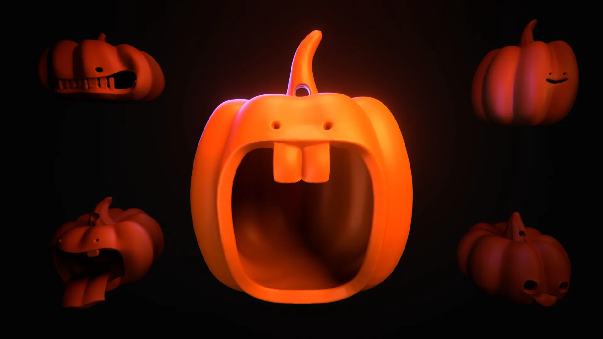 Dumb Pumpkin meme keychain 3D print model