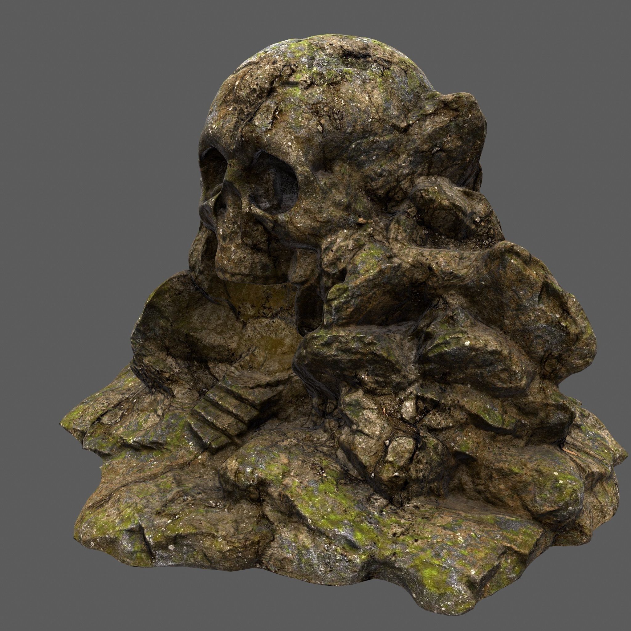 Skull Cave Low-poly 3D model_9