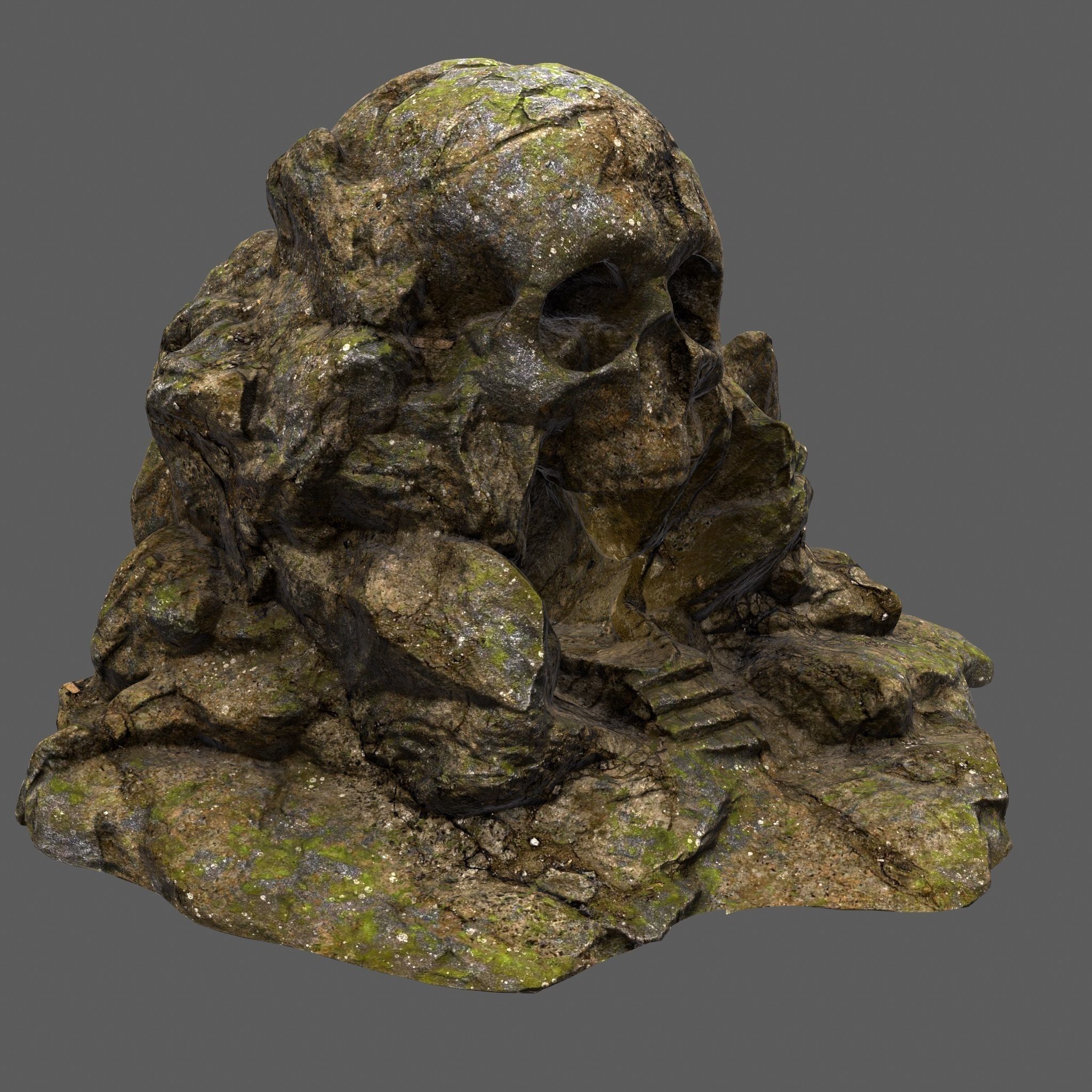 Skull Cave Low-poly 3D model_2