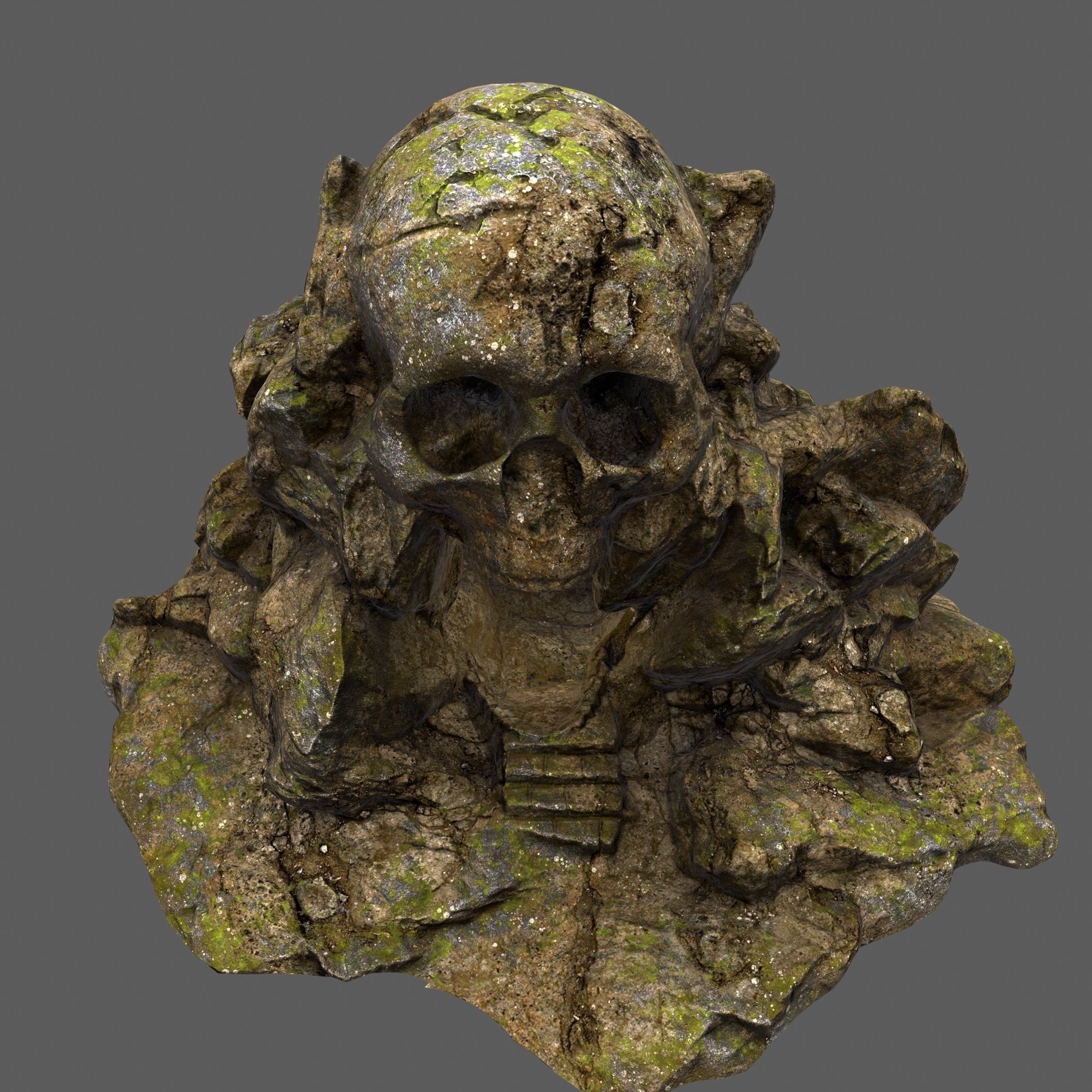 Skull Cave Low-poly 3D model_8