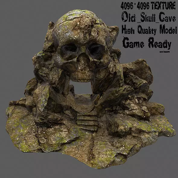 Skull Cave Low-poly 3D model_0