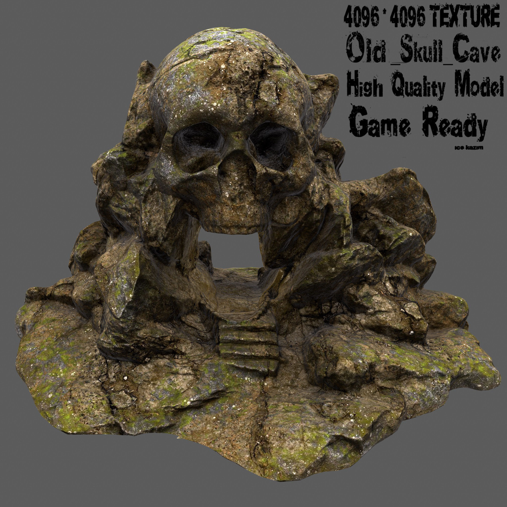 Skull Cave Low-poly 3D model_1