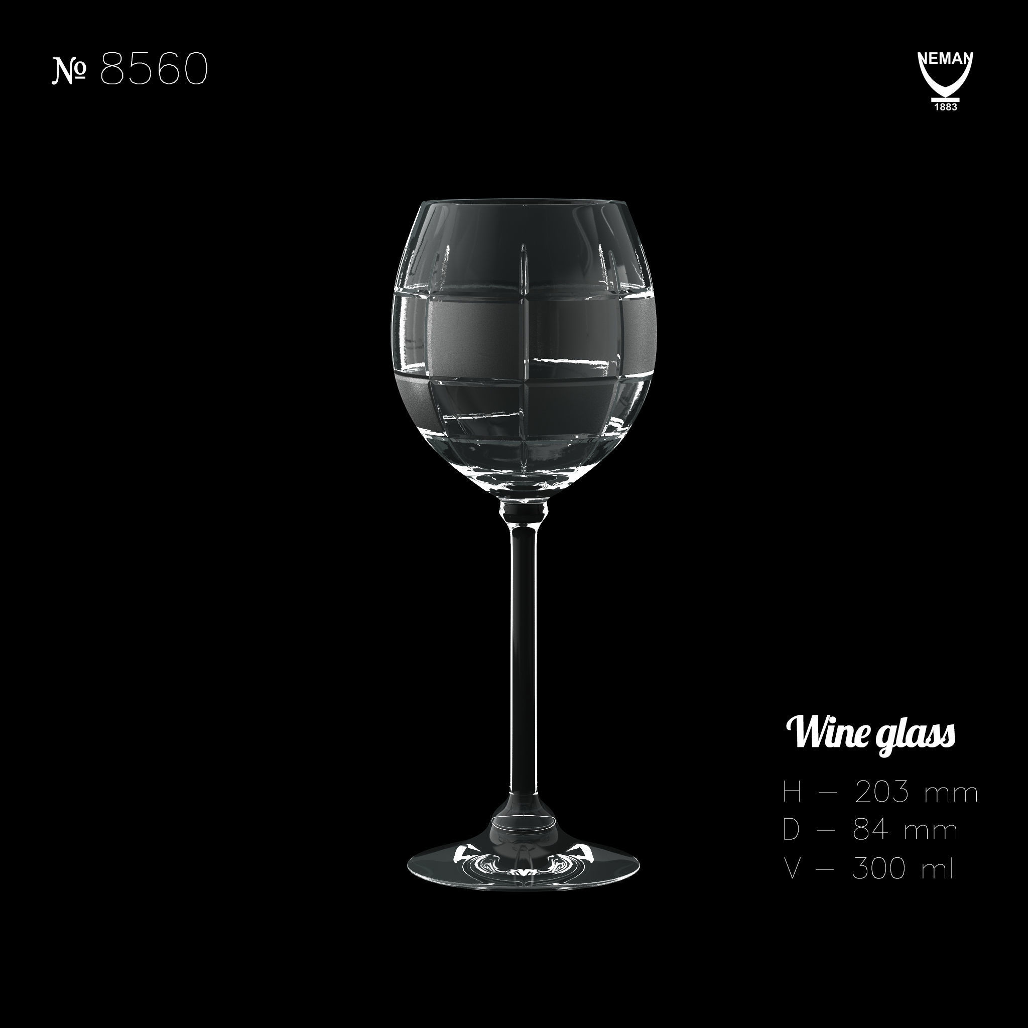 Set champagne glass Low-poly 3D model_3