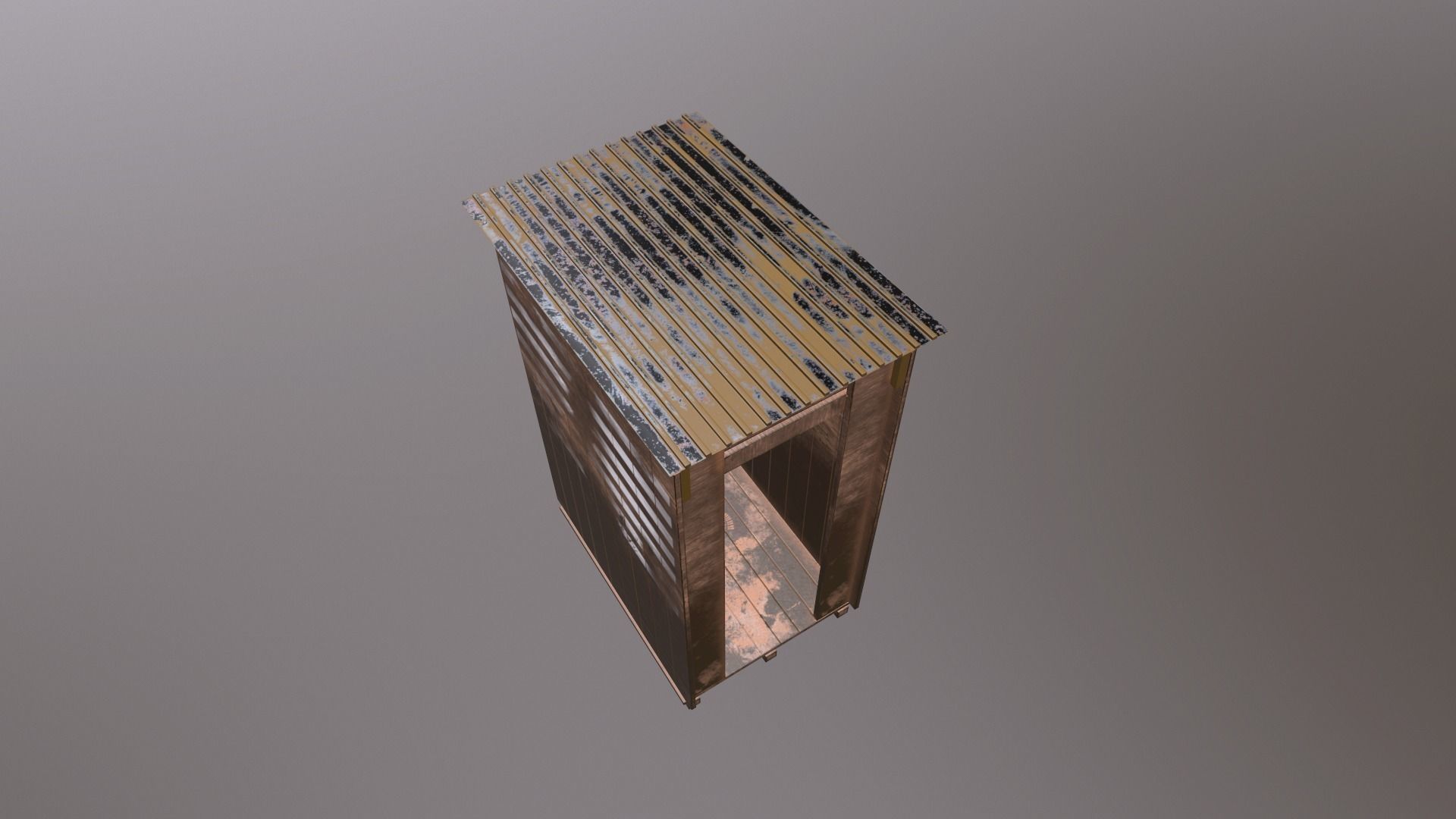 Checkpoint wooden Cabin Low-poly 3D model_4