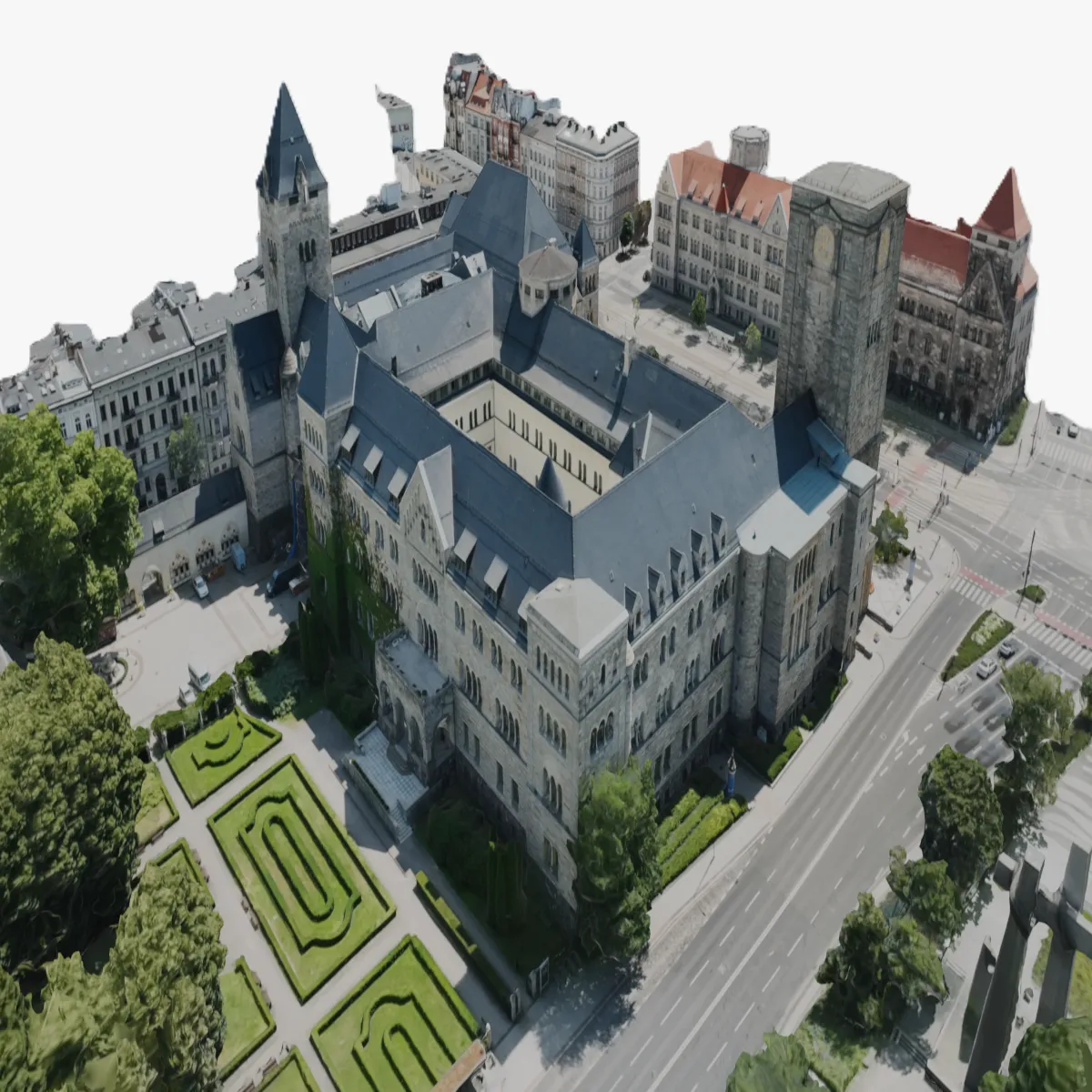 Imperial Castle Poznan Photogrammetry Digital Twin Environment Low-poly 3D model