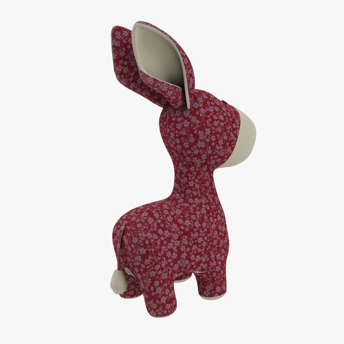 Plush Donkey Low-poly 3D model_2