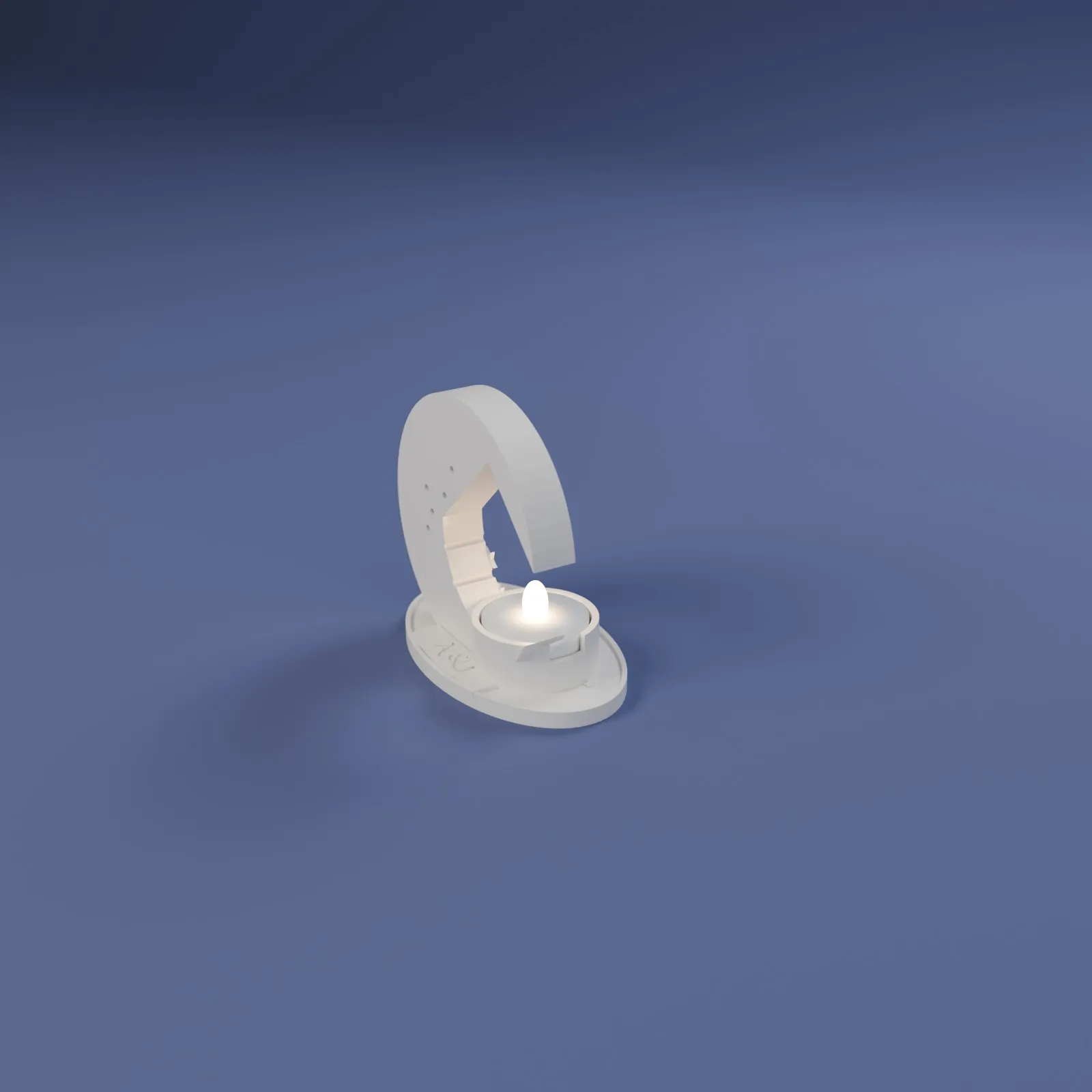 Celestine Wedding Crescent Tealight Cradle 3D print model