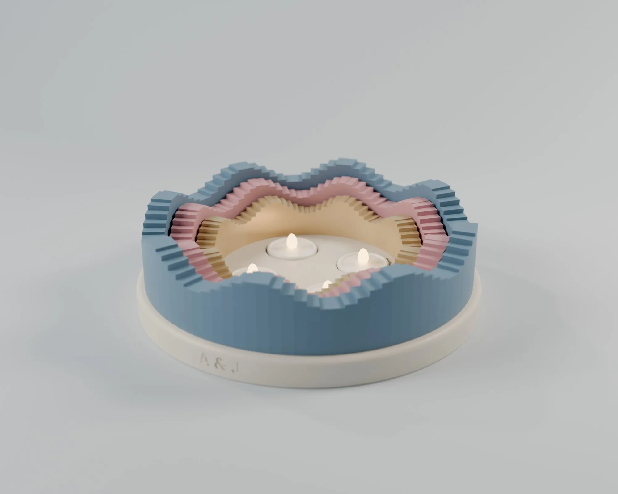 Ripple Wedding Wave Tealight Basin 3D print model