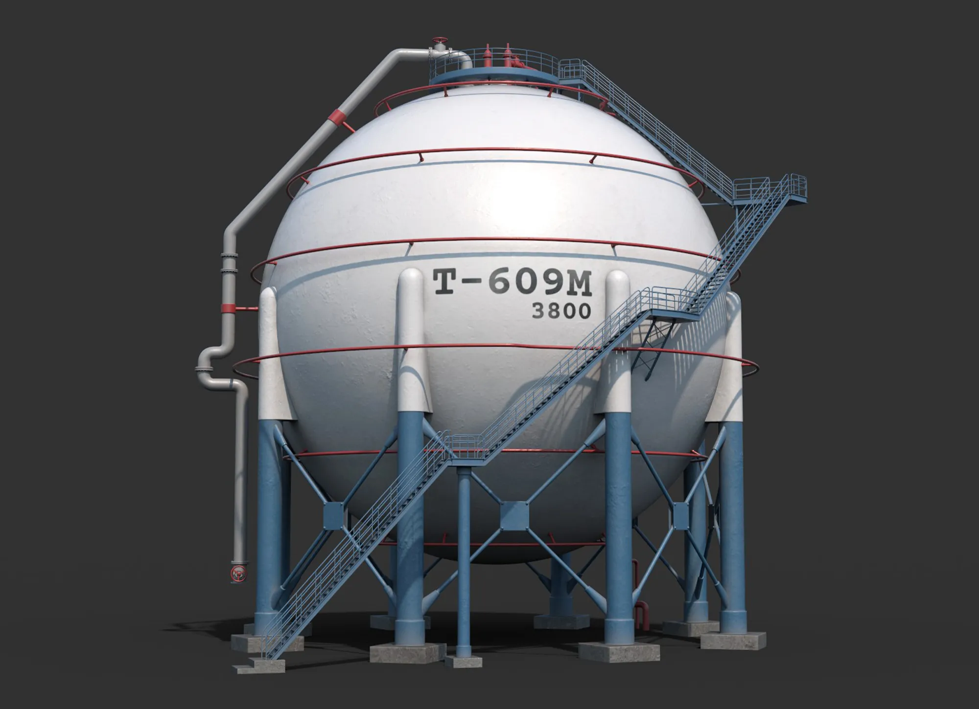 Storage Spherical Tank PBR 3D model | CGTrader