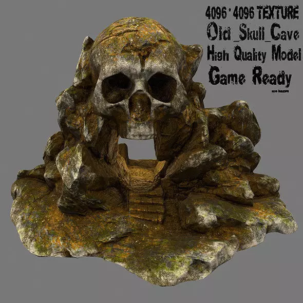 Skull Cave Low-poly 3D model