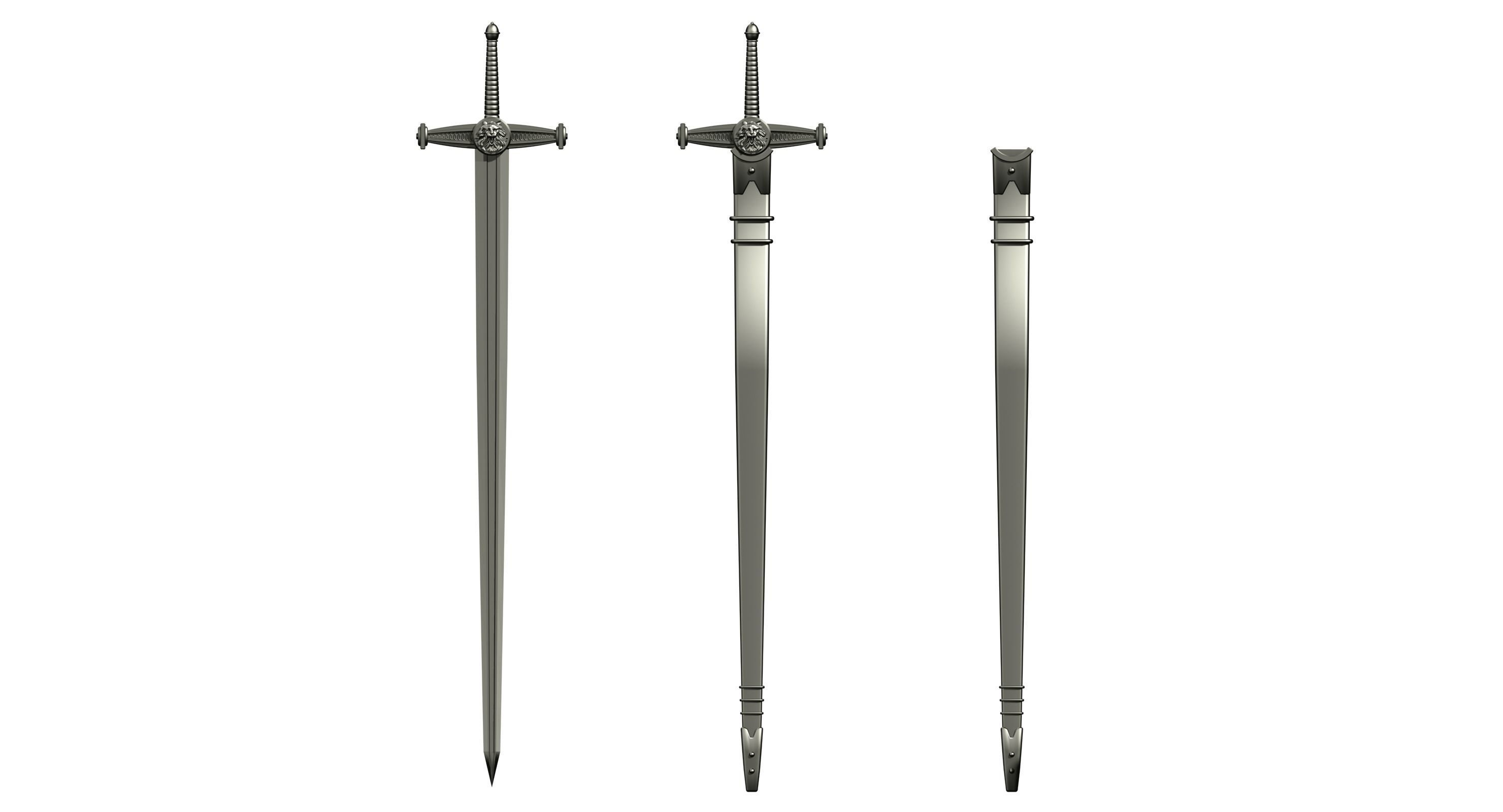 Knight Sword 3D model_1