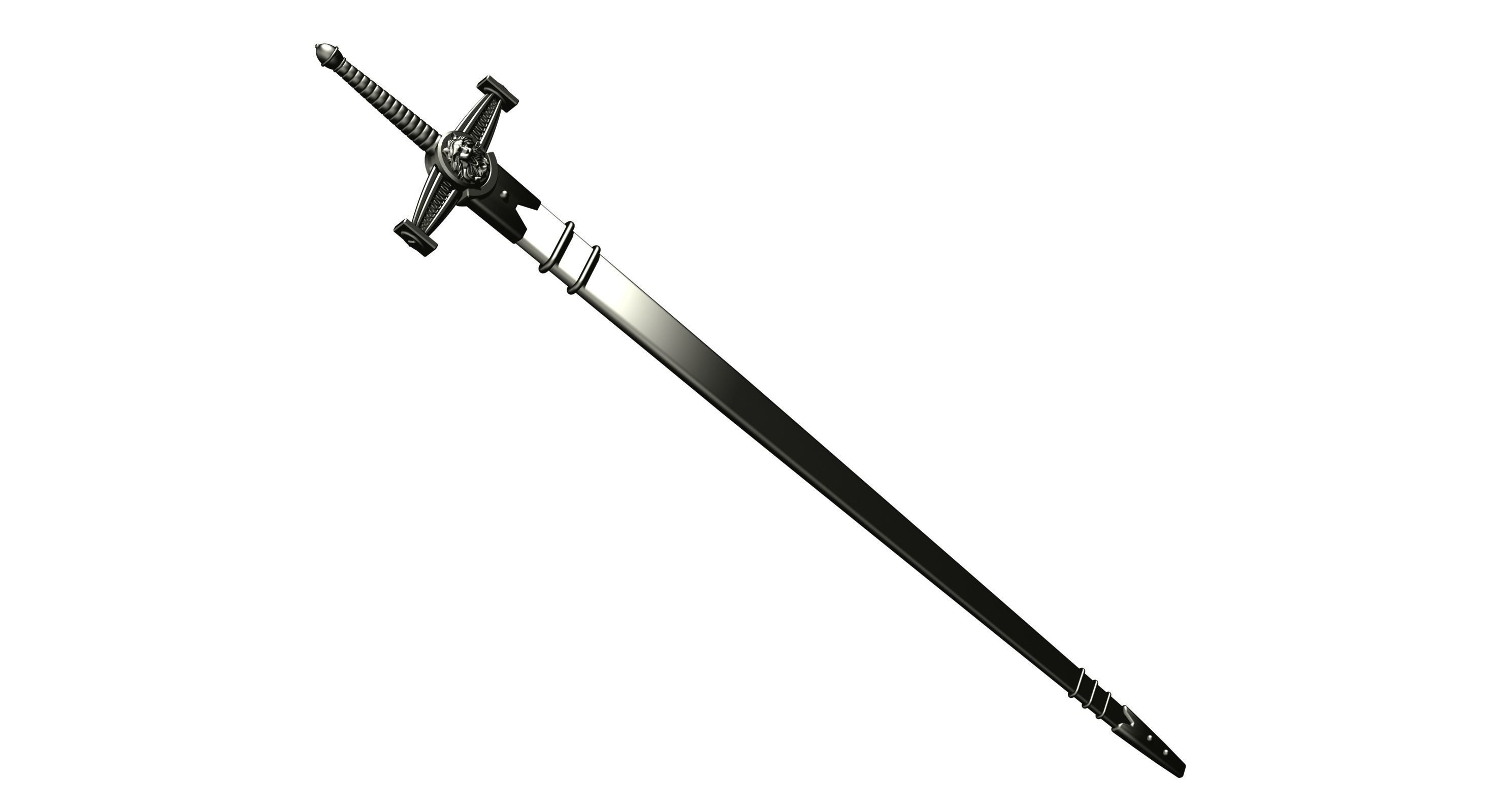 Knight Sword 3D model_0
