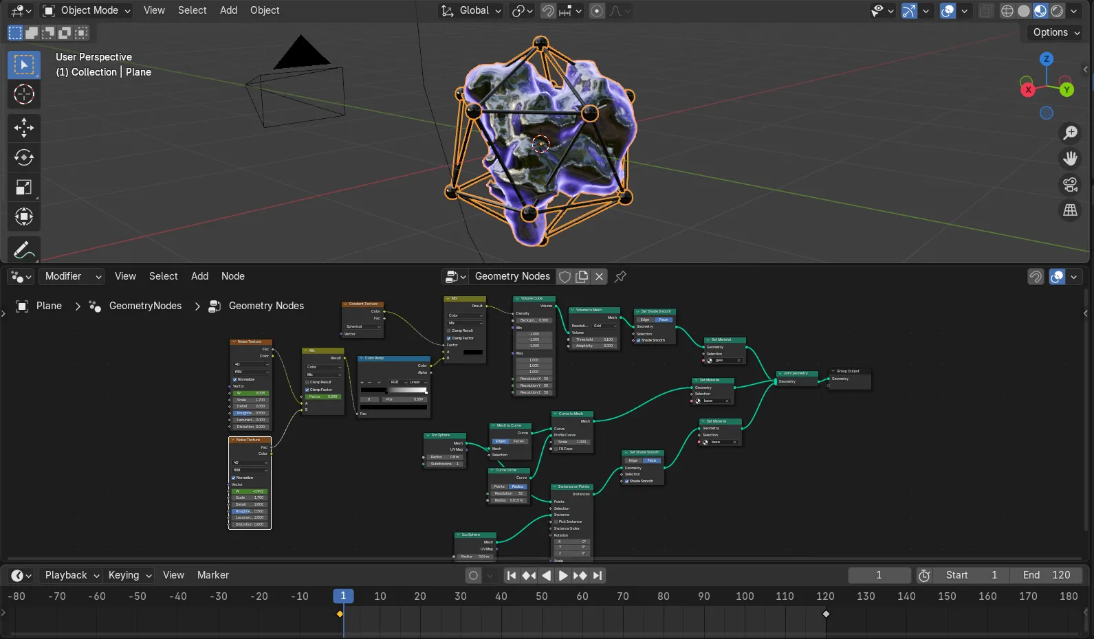 Glowing Purple Parasite Geometry Nodes Animation Free 3D model