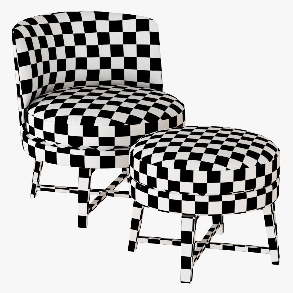 Armchair and pouf Flexform Feel Good 3D model_5