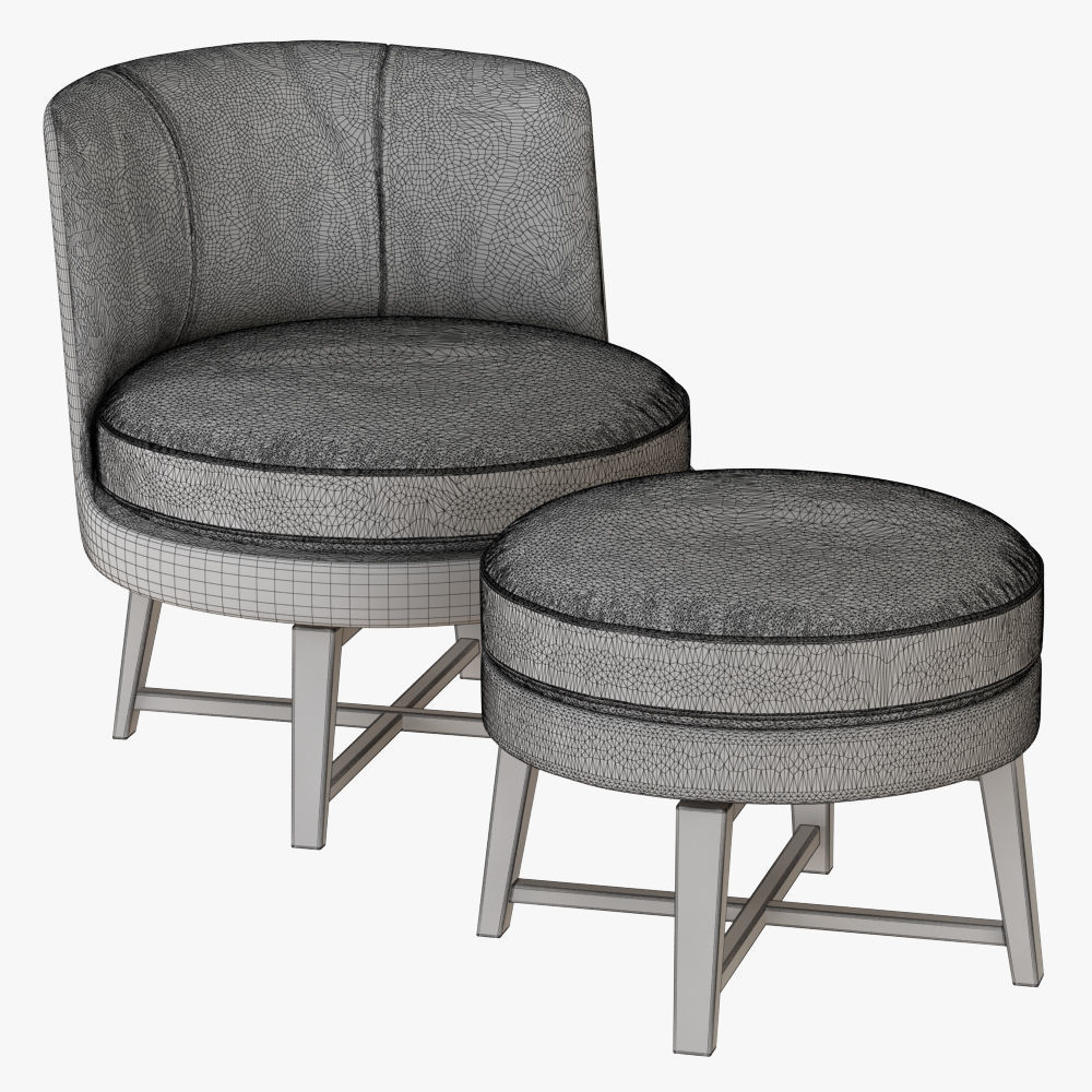 Armchair and pouf Flexform Feel Good 3D model_4