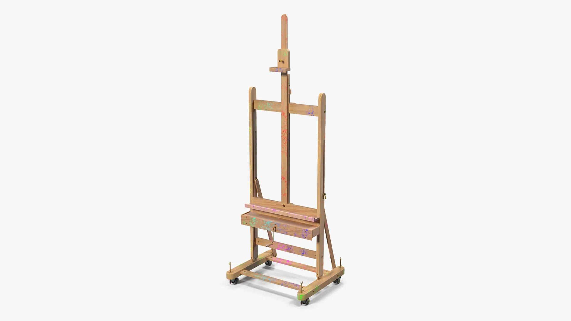 Studio Easel Stained with Paint 3D model
