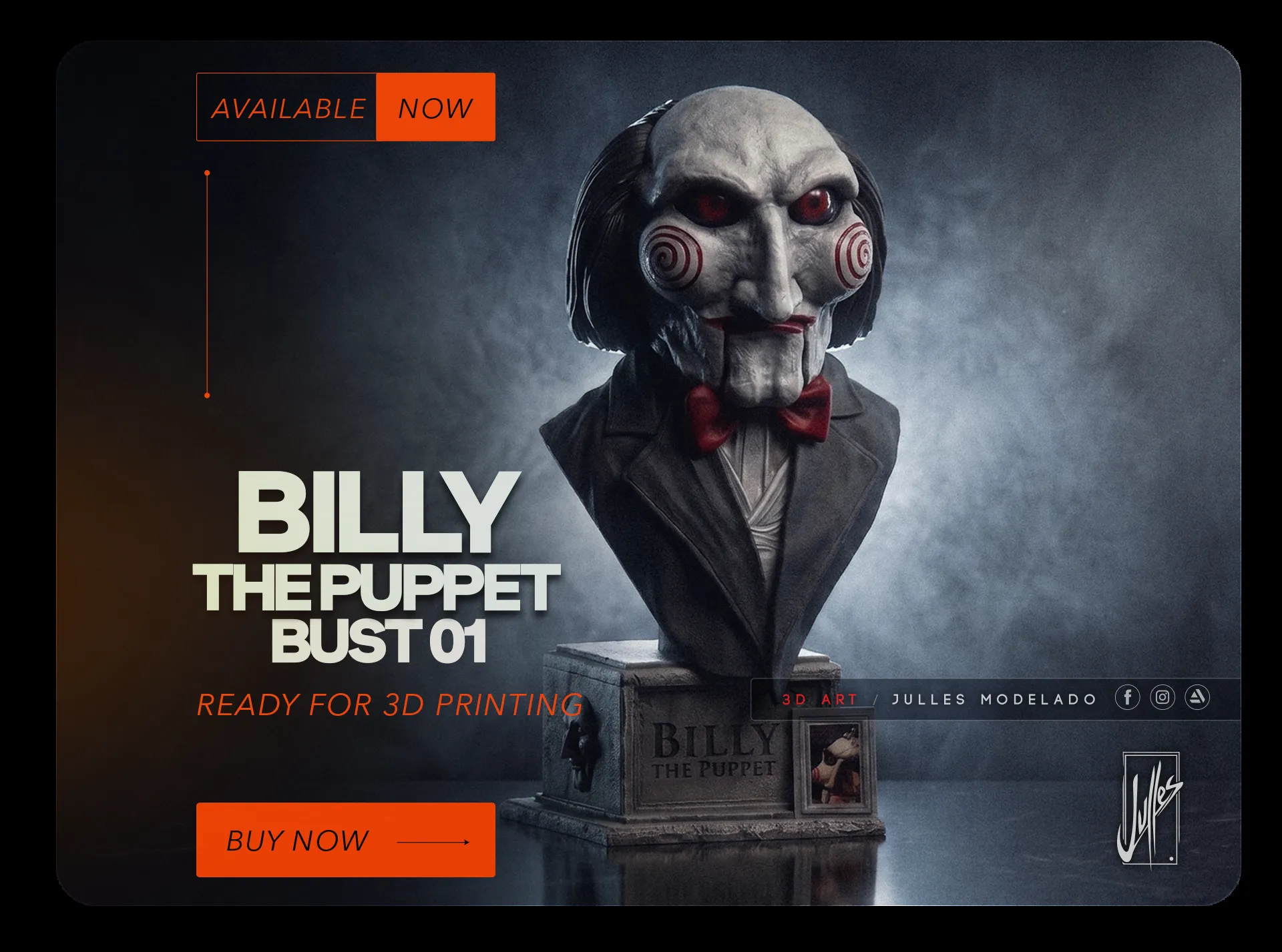 Billy the Puppet Bust 01 3D print model