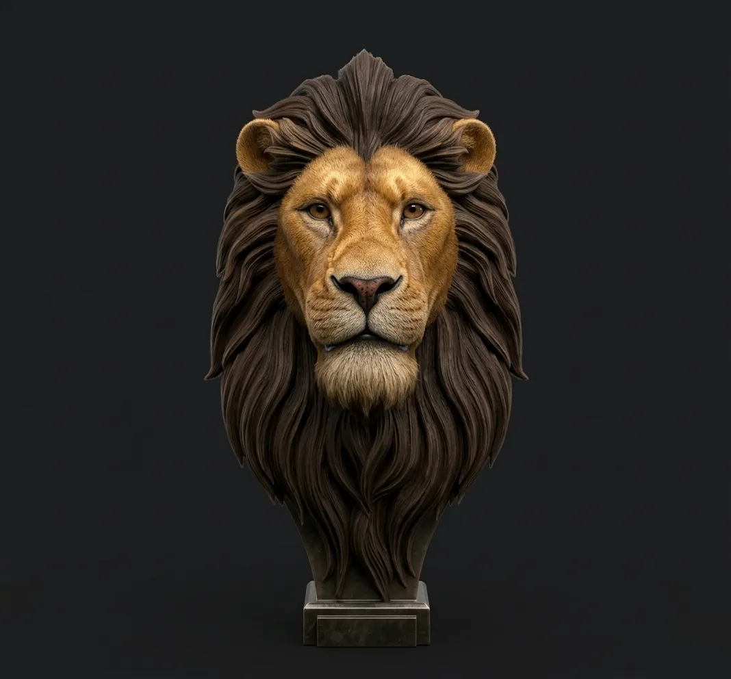 Lion Bust 3D print model