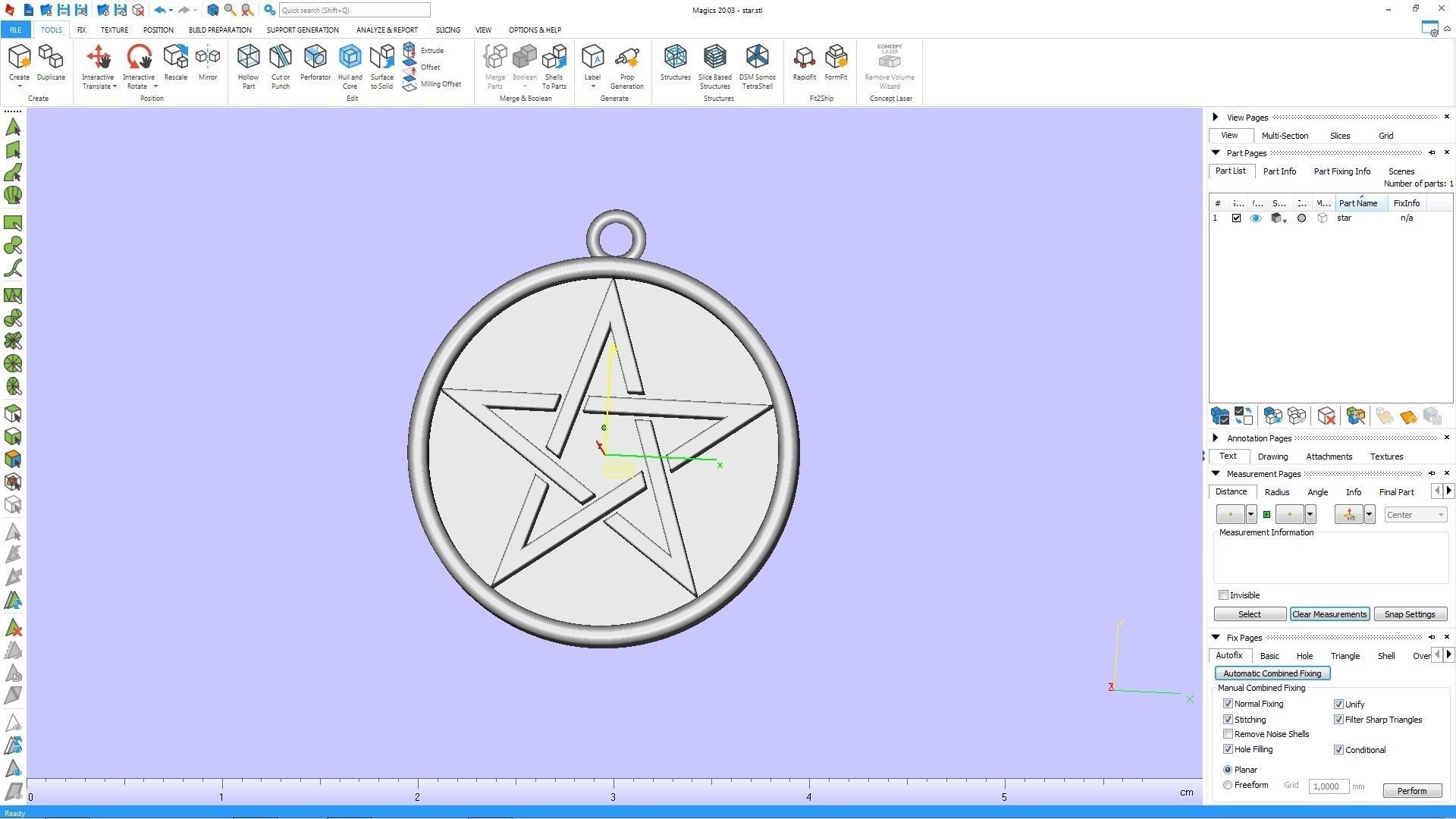 Star necklace 3D print model_2