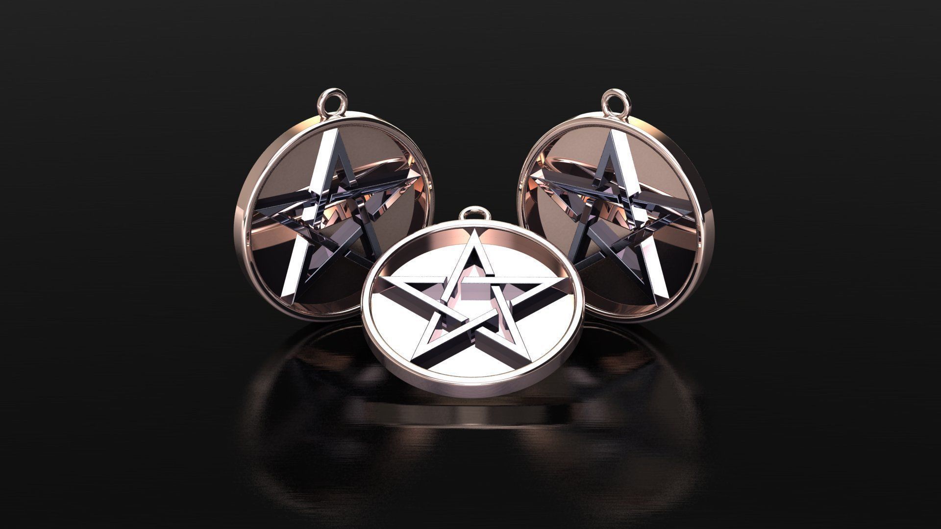 Star necklace 3D print model_1