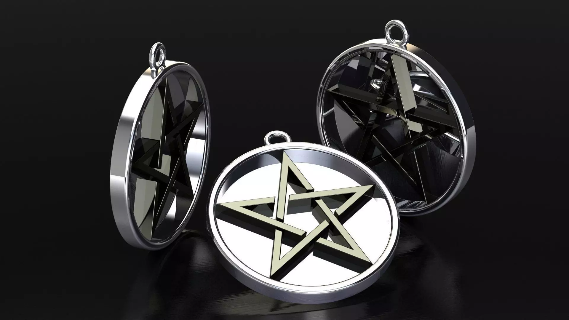 Star necklace 3D print model_0