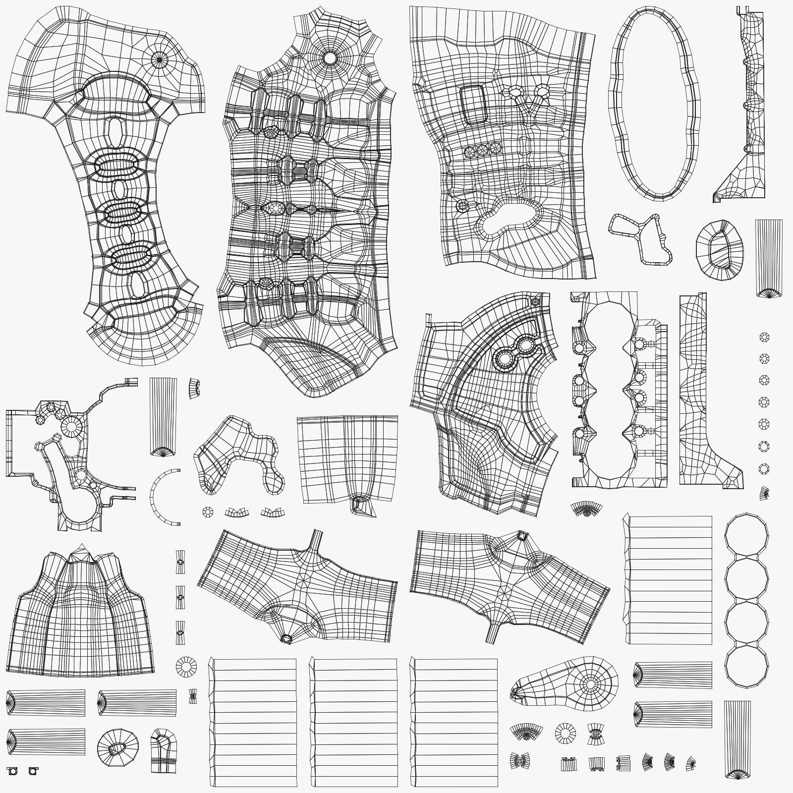 Generic 4-Cylinder Engine Block 3D model_9