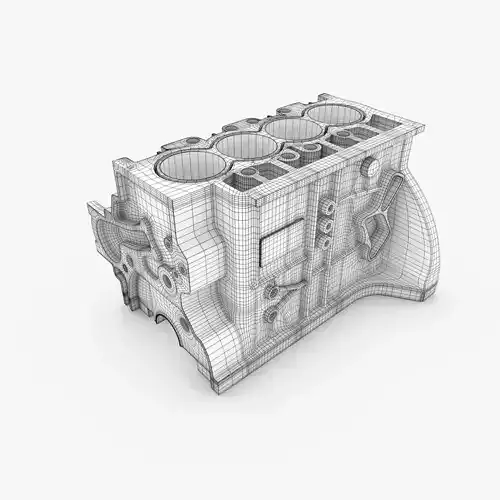 Generic 4-Cylinder Engine Block 3D model