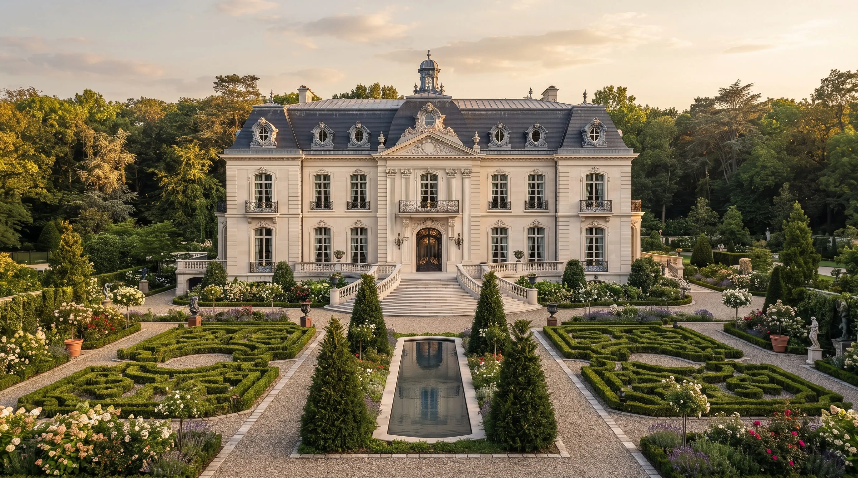 European Luxury Mansion Low-poly 3D model