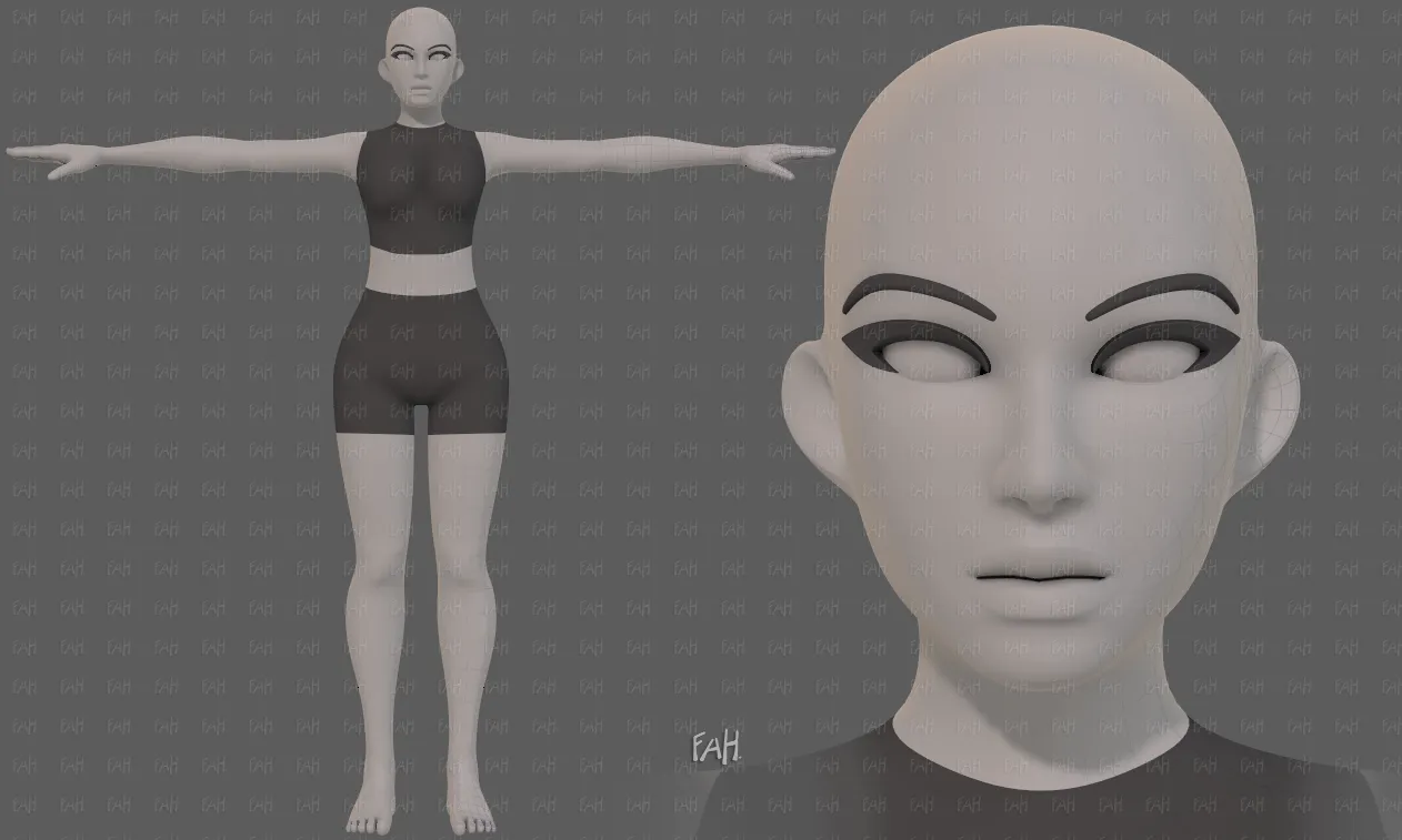 Base mesh woman 31 Low-poly 3D model