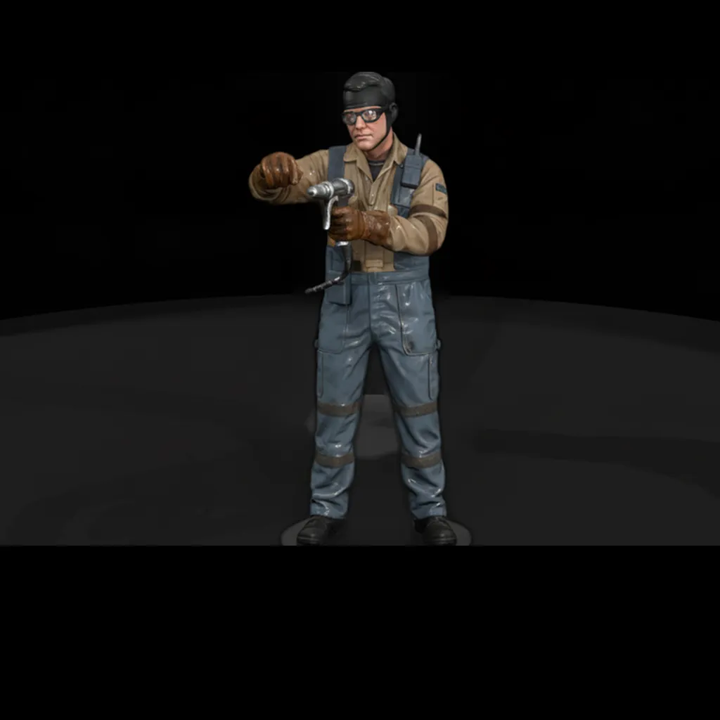 Sheet Metal Repair Technician Worker Figure 3D print model