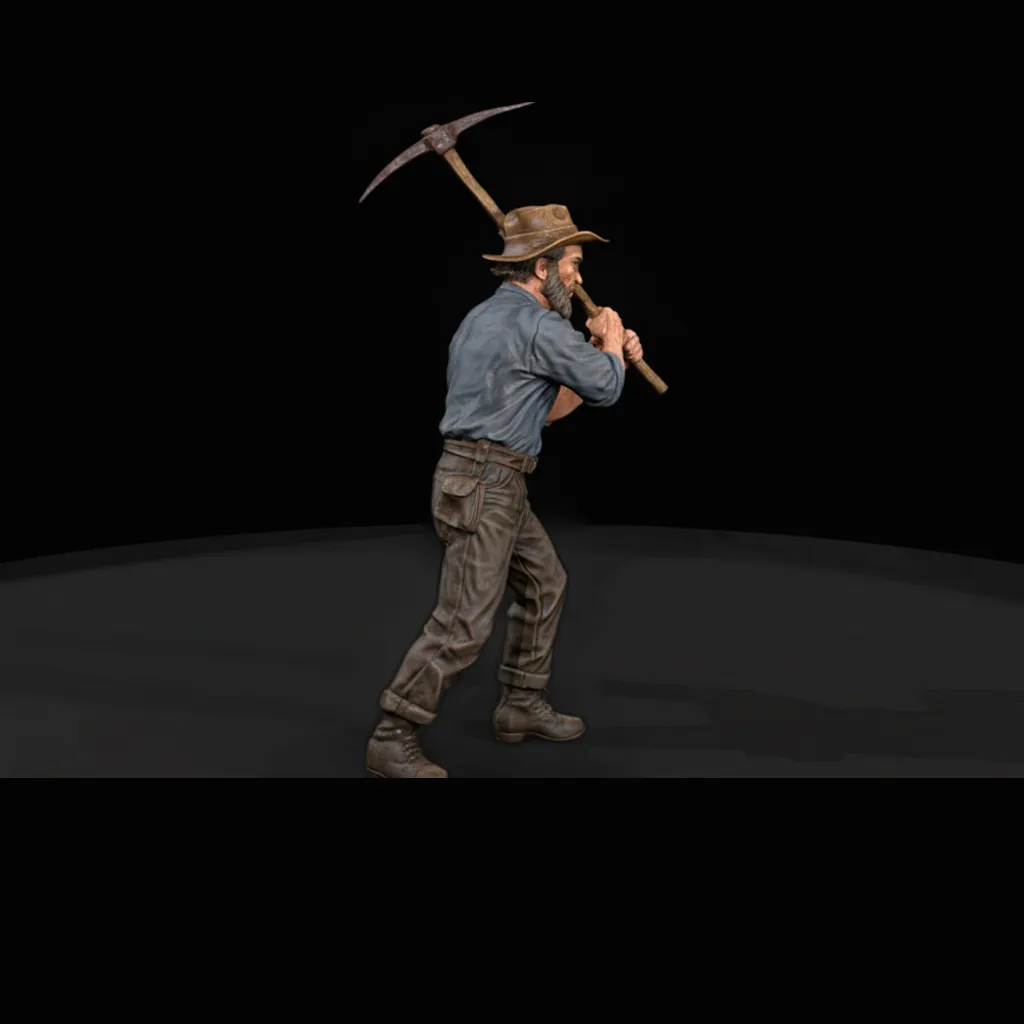 Prospector Miner with Pickaxe 3D print model