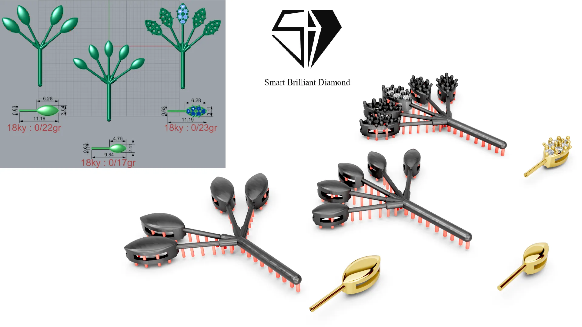 Leaf Shaped Chain Link Pendant Bracelet CastingReady gl0054 3D print model