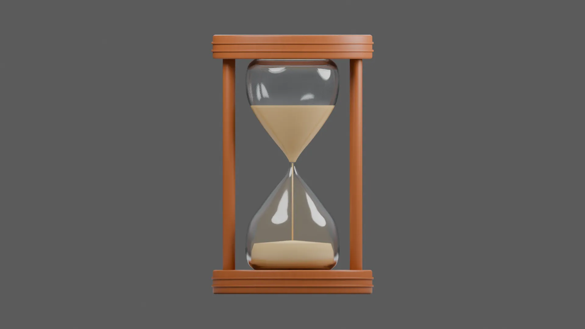 Stylized Hourglass with Straight Wooden Supports Low-poly 3D model