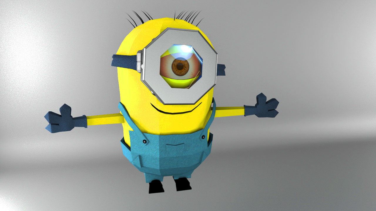 low poly minion Low-poly 3D model_17