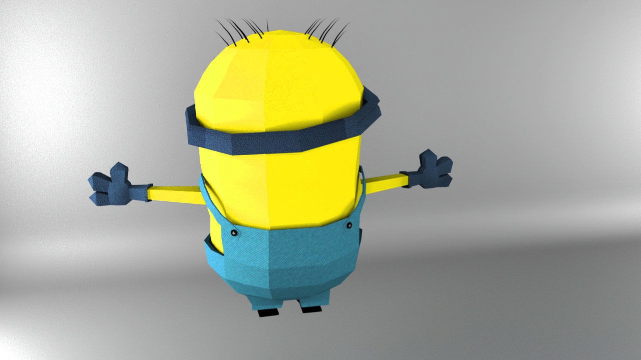 low poly minion Low-poly 3D model_4