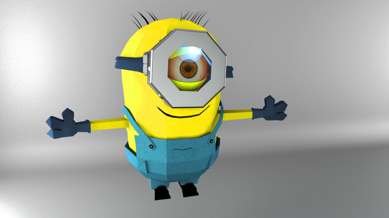 low poly minion Low-poly 3D model_12