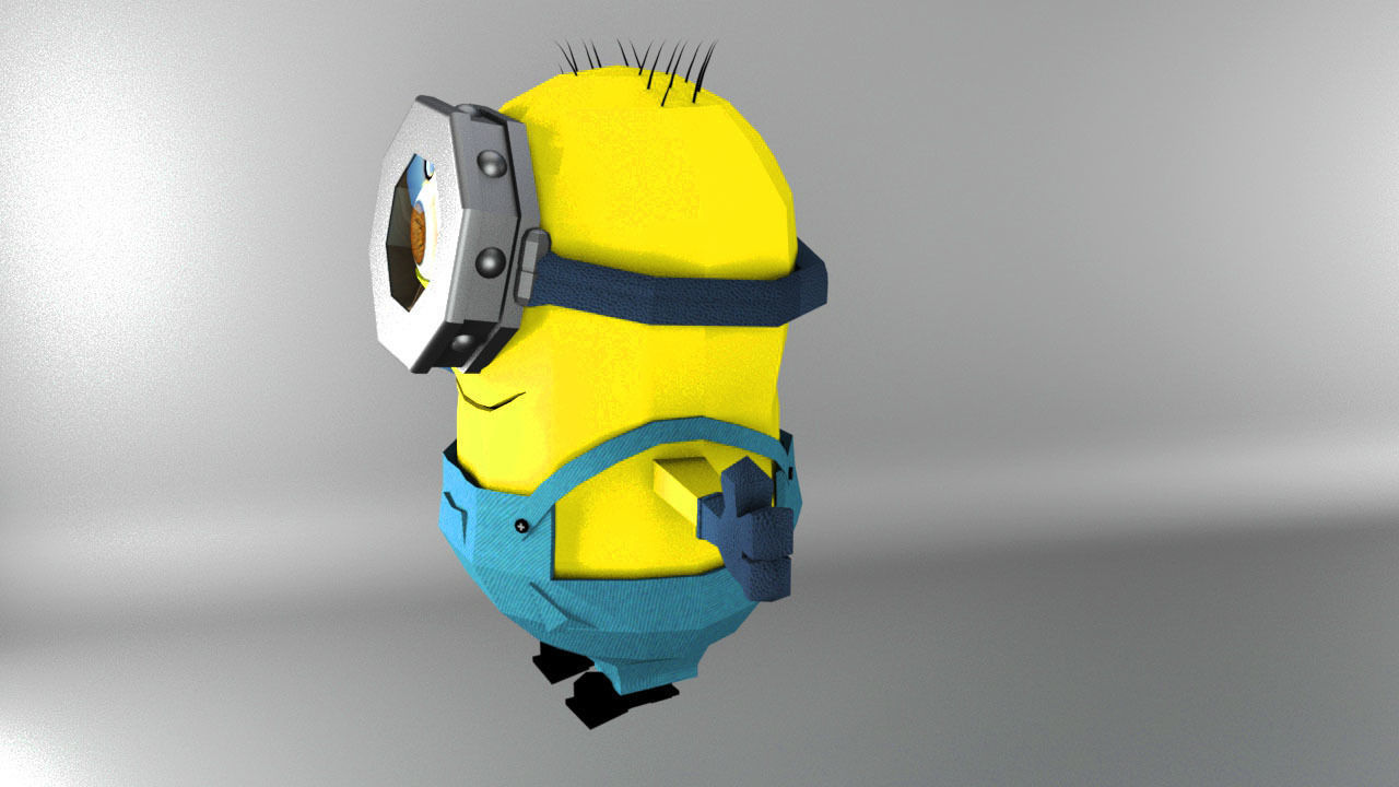 low poly minion Low-poly 3D model_9