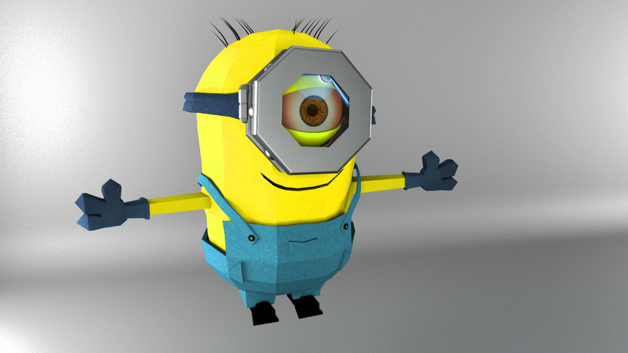 low poly minion Low-poly 3D model_18