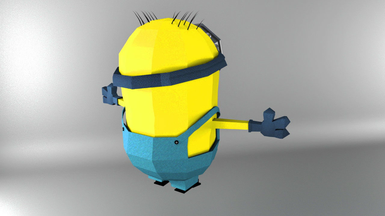 low poly minion Low-poly 3D model_2
