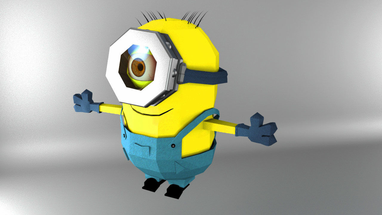 low poly minion Low-poly 3D model_11