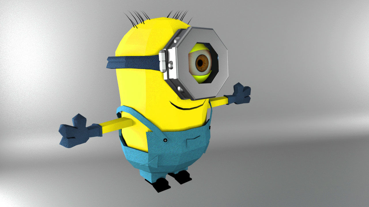 low poly minion Low-poly 3D model_21
