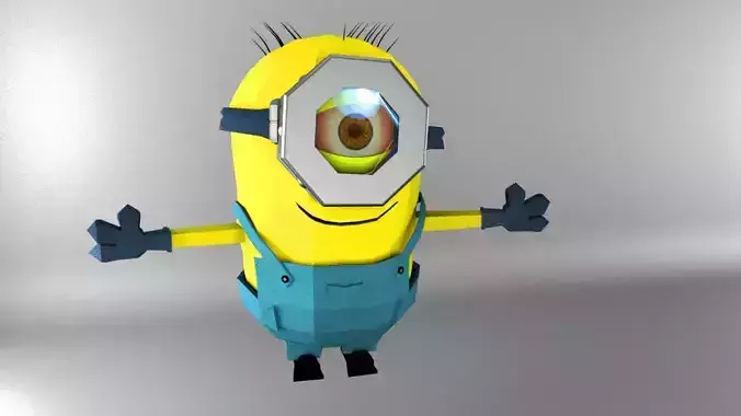 low poly minion Low-poly 3D model