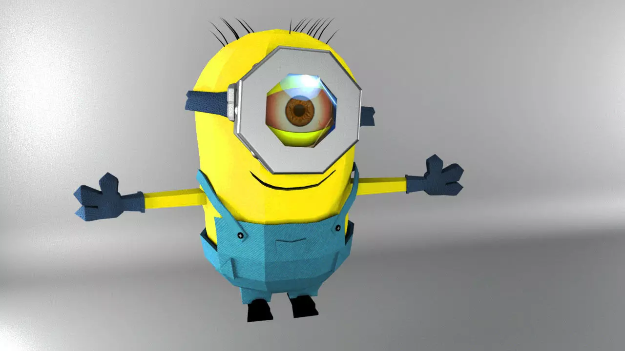 low poly minion Low-poly 3D model_0