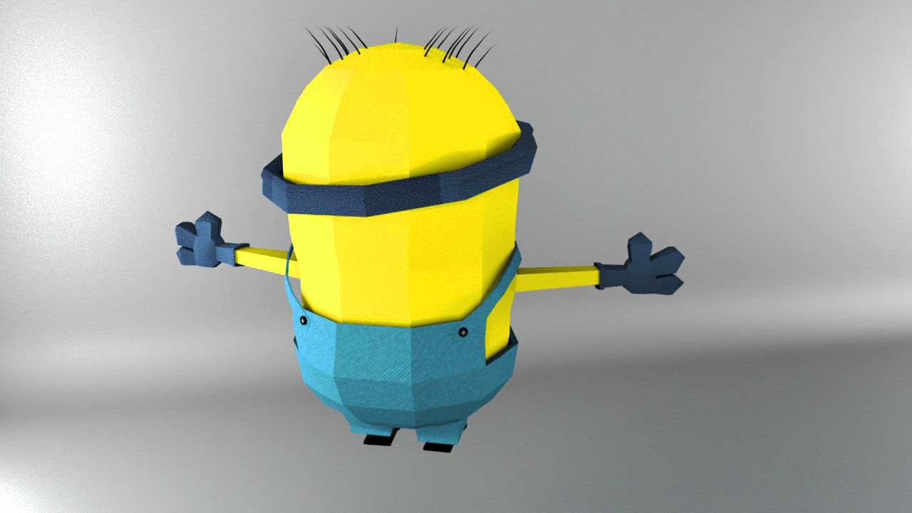 low poly minion Low-poly 3D model_3