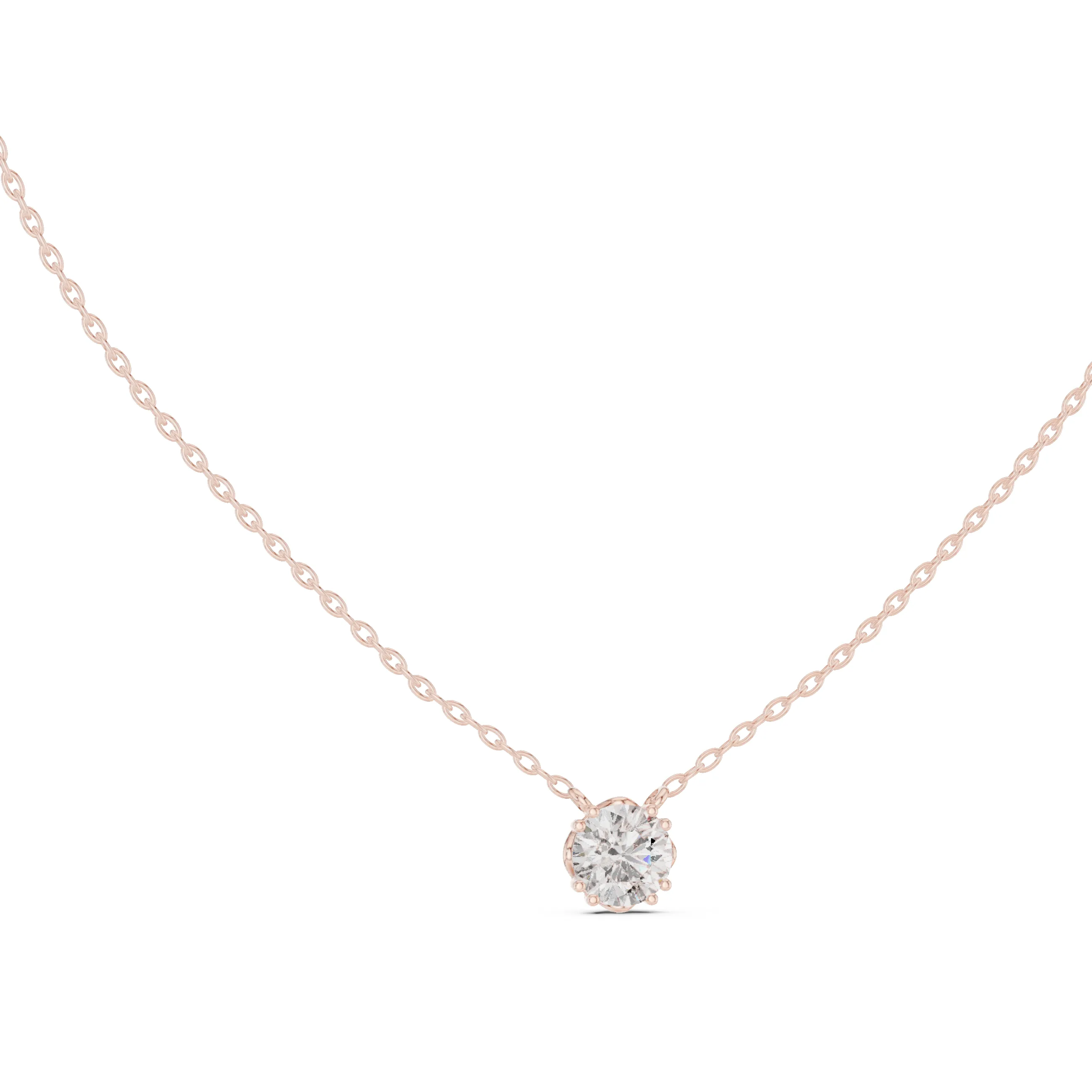 Box Design Layout Necklace Rose Gold Round Diamond Floating Solitaire Necklace 3D Model free 3D ...