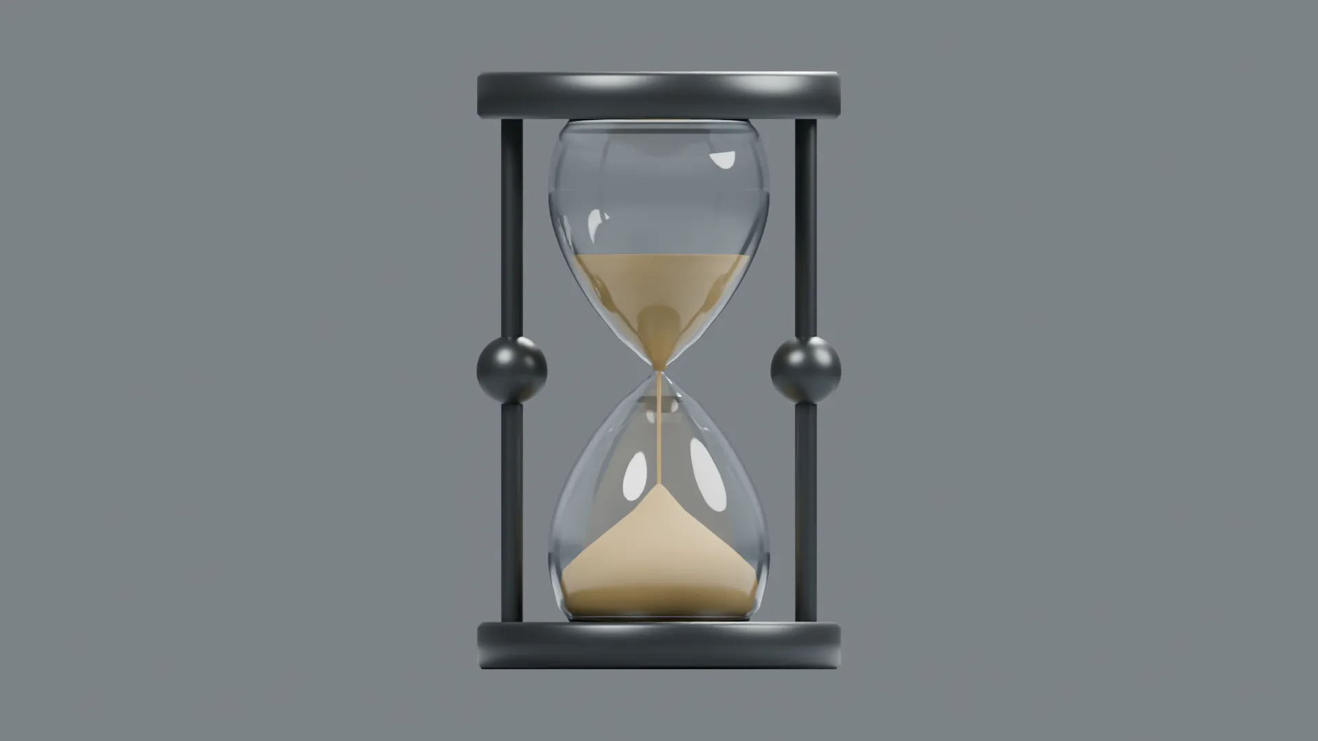 Stylized Hourglass with Black Metal Frame Low-poly 3D model