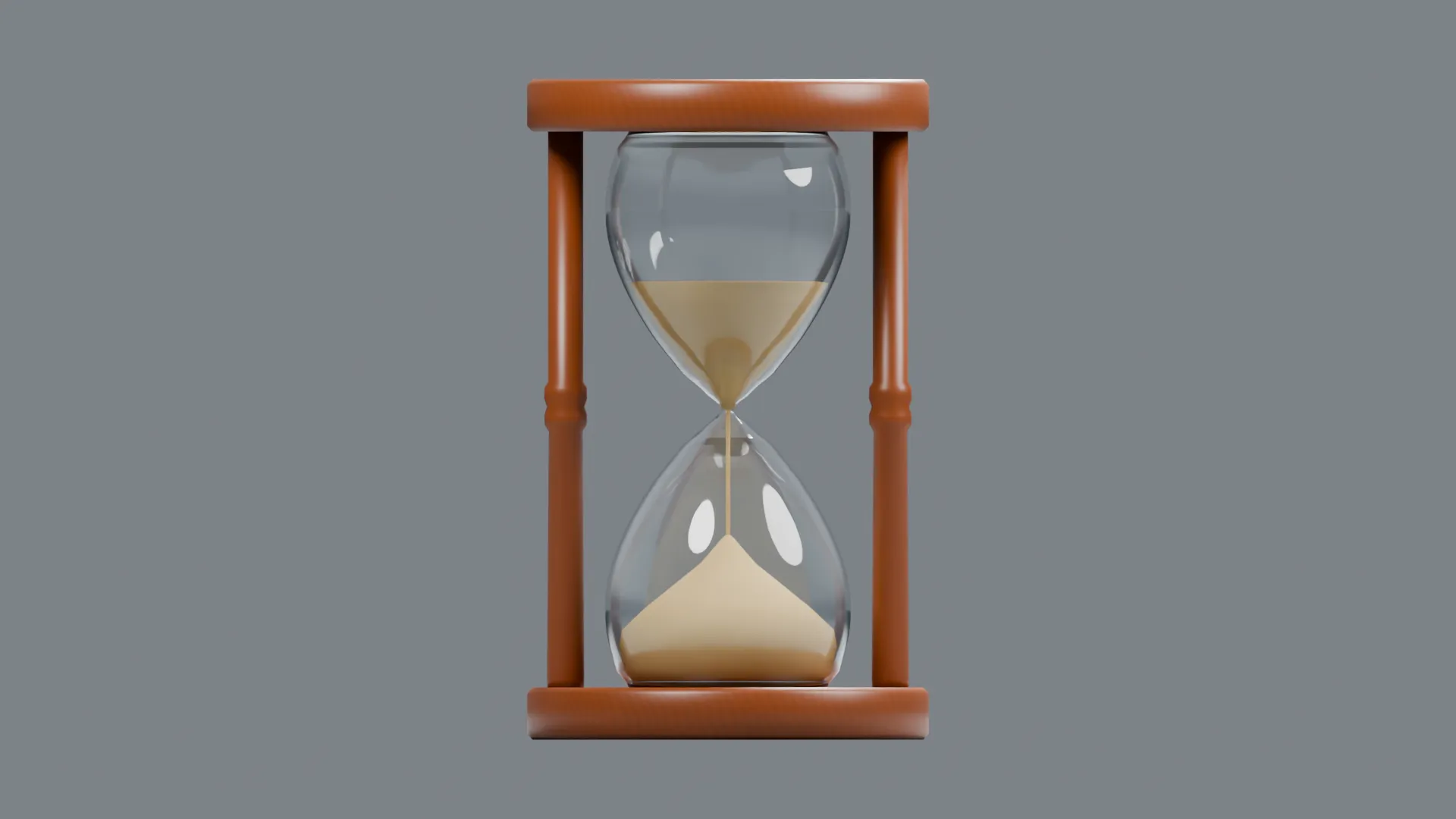 Stylized Hourglass with Wooden Frame and Peg Details Low-poly 3D model